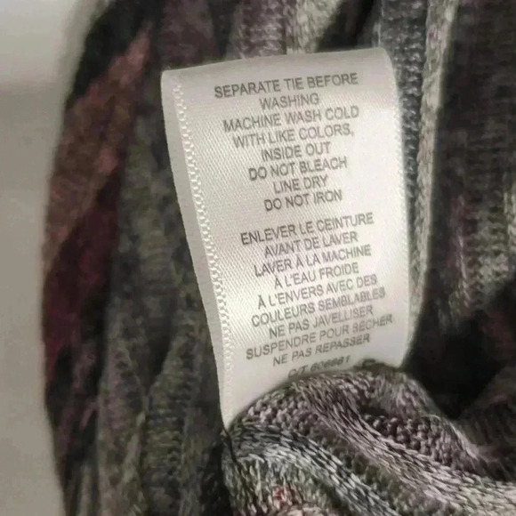 Gaby Skye Asmetrical Stripe Boho Retro sz 6 High & Low Wrap Neck Belted Dress - Picture 4 of 11